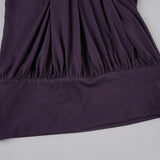 MQTIME  -  Women's Purple Halter Neck Top Criss Cross Strap O Ring Detail Sleeveless Ruched Y2K Aesthetic Party Clubwear Going Out Outfit