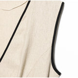 MQTIME  -  Elegant Cotton Sling Dresses Women Fashionable  V-neck Sleeveless High Waist Slim Fit Long Dress Female Summer Holiday Robe