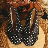 MQTIME  -  French Polka Dot Bow Tassel High Heels Women Thick Heel Design Sense Horse Hair Shoes Comfortable Shoes