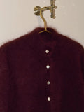 MQTIME  -  Women's Casual Fuzzy Knit Cardigan Sweater Crew Neck Long Sleeve Button Front Cropped Mohair Soft Warm Winter Outerwear