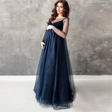 MQTIME  -  Sexy Maternity Dresses Photoshoot Long Sleeve Pregnancy Maxi Gown Pregnant Women Dress Photography Props Loose Clothing