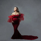 MQTIME  -  Elegant Pink Woman Maternity Photography Dresses For Pregnant Women Party Wedding Evening Gown Pregnancy Photo Shooting Dress