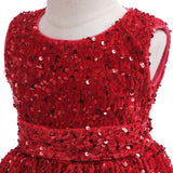MQTIME  -  Christmas Girls Dresses Children Sequin Birthday Party Gown Kids Princess Sweet Vestidos Baby Infant Sleveless Clothing 1-6 Year