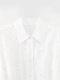 MQTIME  -  New White Midi Dress Long Sleeve Embroidery Blouse Dress Regular Fit Fashion Women's Dress Mujer Chic Vestidos
