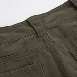 MQTIME  -  Vintage Low Rise Cargo Flare Pants Multi Pocket Streetwear Trousers
