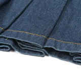 MQTIME  -   Retro spicy girl half skirt, female autumn new design, niche high waisted pleated short   denim skirt