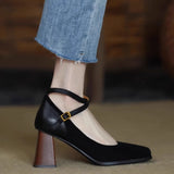 Mqtime New Vintage Super High Heels Mary Jane Shoes Women Ankle Buckle Platform Pumps Woman Round Toe Chunky Heeled Lolita Shoes