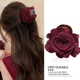 MQTIME  -  Elegant Rose Flower Hair Claw For Women Girls Sweet Hair Ornament Back Head Floral Hair Clip Hairpin Fashion Hair Accessories