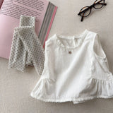 MQTIME  -  Summer New Girls Sleeveless Shirts Baby Girl Thin Cotton Lace Vest Children Loose Casual Tops Infant Blouse Kids Clothes