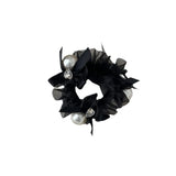 Mqtime Woman Heart Rhinestone Pearl Elastic Hair band Black Gauze Hair Ties Rubber Band Scrunchies Hair Ring Rope Girls Hair Accessorie