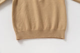 MQTIME  -  Toddler Boys Sweater New Winter Turn Down Collar Solid Color Thicken Warm Kids Boys Polo Knitwear Versatile Little Boy Pullovers