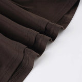 MQTIME  -  Elegant Backless Maxi Dress Women Brown Cowl Neck Sleeveless Bodycon Floor Length Evening Party Vacation Resort Fashion Gown