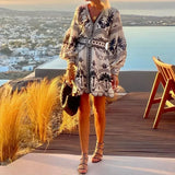 MQTIME  -  Women's Printed Short Dress, Casual and Fashionable Beach Style, Summer New Item