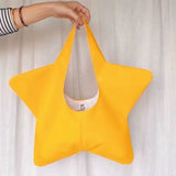 MQTIME  -  Y2K Street Style Women Star Shaped Underarm Tote Bag Creative Solid Color Novelty Design Large Capacity Daily Travel Handbag
