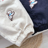 MQTIME  -  Spring Little Boys Sports Pant Cotton Cartoon Bear Embroidery Infant Baby Boys Casual Pant Loose Elastic Waist Kid Boy Pant