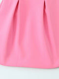 MQTIME  -  Halter Waist Cinched Dress One Neck Pink Pleated Fuffy Short Dresses Slim Fit Suspender Dress Women Strap Party Evening Gown