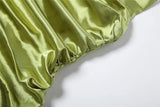 MQTIME  -  Elegant Pleated Satin Birthday Party Maxi Dress with Scarf Ribbon Women Sexy Spaghetti Straps Backless Vacation Long Robe