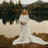  MQTIME  -  Boho Lace Matenrity Photo Shoot Long Dresses Tassels Pregnancy Photography Props Maxi Dresses