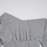 MQTIME  -  American Fashion Sexy 2pcs Off Shoulder Long Sleeve Lace Up T-Shirts Slim Shorts Matching Set Party Clubwear Spicy Girl