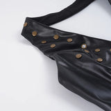  MQTIME  -  Y2k Streetwear Rivet Halter Backless V Neck Sleeveless Fashion Zipper Solid All Match Tanks