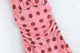 MQTIME  -  summer new women's casual fashion simple halter neck V-neck sleeveless backless polka dot long dress