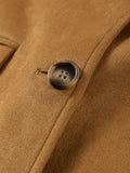 MQTIME  -  Retro Suede Female Jacket Chic Single Breasted Long Sleeve Lapel Loose Blazer Coat Women Eraly Autumn Street Lady Outerwear