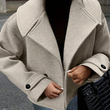 MQTIME  -  Solid Casual Loose Jacket Coats For Women 2025 Winter Vintage Women's Jackets Overcoat Autumn Female Coat Outerwears Tops