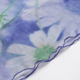 MQTIME  -  French Temperament Flower Print Gauze Patchwork Slim Mid-length Women's Skirts
