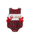 MQTIME  -  Toddler Boy Striped Overall Reindeer and Snowman Applique Crew Neck Sleeveless Belted Playsuit with Pockets