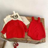 MQTIME  -  New autumn baby clothing for 0-3 years old, baby red knitted cardigan, round neck long sleeved sweater jacket