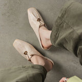 MQTIME  -  Retro Women's Shoes Exquisite Soft Leather Mueller Slippers for Woman Fashion Vacation Casual Shoes Designer Shoes Zapatos Mujer