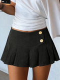 MQTIME  -  American Streetwear Vintage Solid High Waist A-LINE Folds All Match Skirts