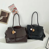 MQTIME  -  Crocodile Pattern Women Shoulder Messenger Bag Large Capacity Retro Flap Tote For Female Casual Pu Leather Commute Handbag
