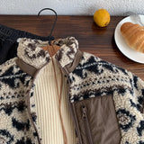 MQTIME  -  Toddler Boys Wool Jacket Cartoon Jacquard Thicken Warm Kids Baby Boys Parkas Stand Collar Infant Boys Outerwear Coat