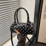 MQTIME  -  Niche Polka Dot Bag for Women French Retro Underarm Crossbody Bag, Exquisite Hand-Held Women's Cylindrical Bag