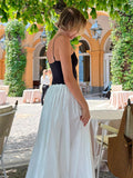  MQTIME  -  Skirt Spring and Summer New Women's Solid Color Pleated Waist Swinging Holiday Style Skirt Umbrella Skirt