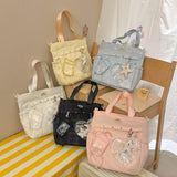  MQTIME  -  Korean Style Clear Window Pocket Tote Bag Women Star Pendant Large Capacity Daily School Handbags Fashion Shoulder Bags