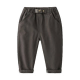  MQTIME  -  Spring Autumn Kids Boys Pant Versatile Solid Color Pure Cotton Toddler Boys Trouser Casual Mid Waist Little Boys Harem Pant