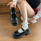 MQTIME  -  Women Platform Mary Jane Shoes Thick Block Heel Pumps Ladies Buckle Strap Lolita Jk Uniform Casual Spring Daily Dress Shoes