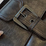 MQTIME  -  American Retro PU Harajuku Style Y2k Cool Large Buckle Crossbody Bags Shoulder Bag Phone Lipstick Storage Bags Women Bag