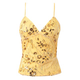 MQTIME  -  Sequins Beaded Women's Camisoles Tanks Top Lightweight Summer Flower Embroidery Tops Vacation Spring Summer Party Wear Vests