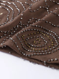  MQTIME  -  Fashion Floral Sequin Beading Vest For Women Street Scarf Neck Cropped Tank Female Elegant Backless Sleeveless Evening Party Top