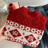 MQTIME  -  Kids Baby Boys Sweater New Winter Chinese Style Thicken Warm Toddler Boys Knitwear Round Neck Infant Boys Pullovers