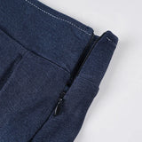 MQTIME  -  Casual Solid New Dress Sets Women Summer Bandage Lmitation Denim Tube Tops Mid-Waisted A-Line Mini Skirts Two Piece Suits