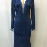 MQTIME  -  Women Long Sleeve Floral Lace Bodycon Maxi Dress Sexy V Neck See Through Sheer Beach Vacation Dress Elegant Cocktail Party Dress