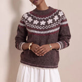 MQTIME  -  Autumn Winter Soft Warm Long Sleeved Sweater Top Fashion Christmas Sweaters Female O Neck Jacquard Loose Knitted Sweater