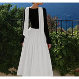 MQTIME  -  Fashion Autumn and Winter New Women's Fashion Contrast Sexy U-neck Long Sleeves Waist Big Swing Dress for Women