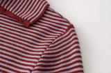MQTIME  -  Vintage Women Striped Knitted Shirt Slim Buttons Pullovers Sweater Lady Top Spring Autumn Female Long Sleeve Knit T-Shirt