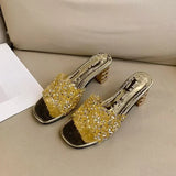 MQTIME  -  High Heels Sexy Ladies Ladies Dress Shoes Italian Women Shoes Decorated with Rhineston Plus Size Women Shoes 42 Heels Women