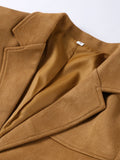  MQTIME  -  Retro Suede Female Jacket Chic Single Breasted Long Sleeve Lapel Loose Blazer Coat Women Eraly Autumn Street Lady Outerwear